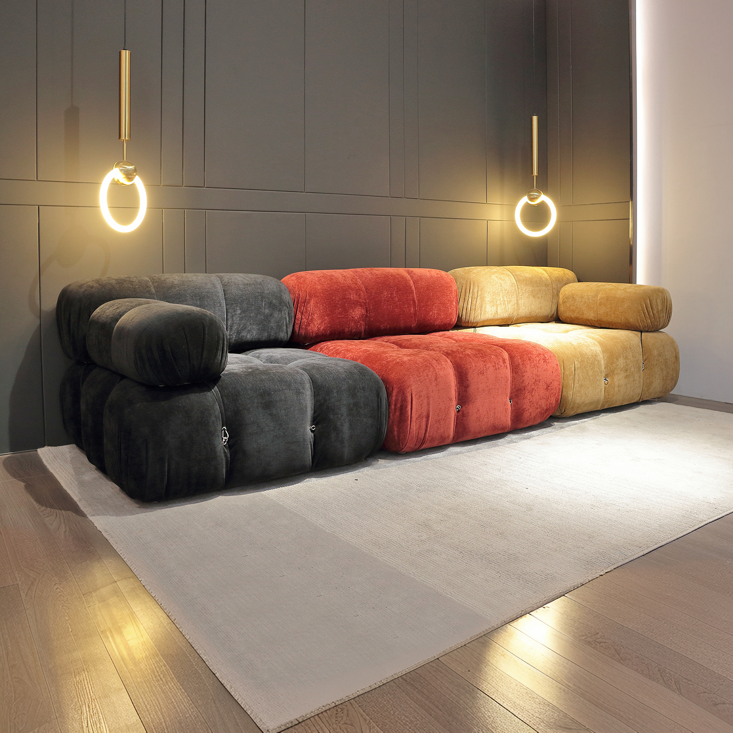 Corner Couch Set Modern L Shape Sofa Sectional DIY Tufted Sofa