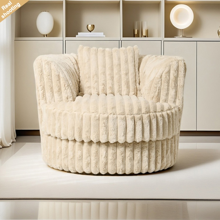 High Density Foam Luxury Velvet Fabric 360 Degree Swivel Bedroom Single Lovely Comfortable Sofa Armchair
