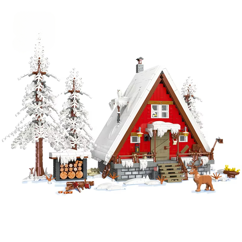 Christmas Gift Toy Set for Kids Santa Claus Cabin House With Light Toy Model 2355Pcs Building Block Sets