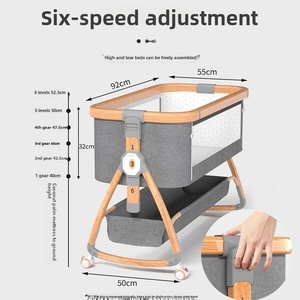 Aluminum Alloy Crib Portable Multi-Functional Cradle Bed with Large Splicing Newborn Bed Foldable Removable BB Bed - Image 2