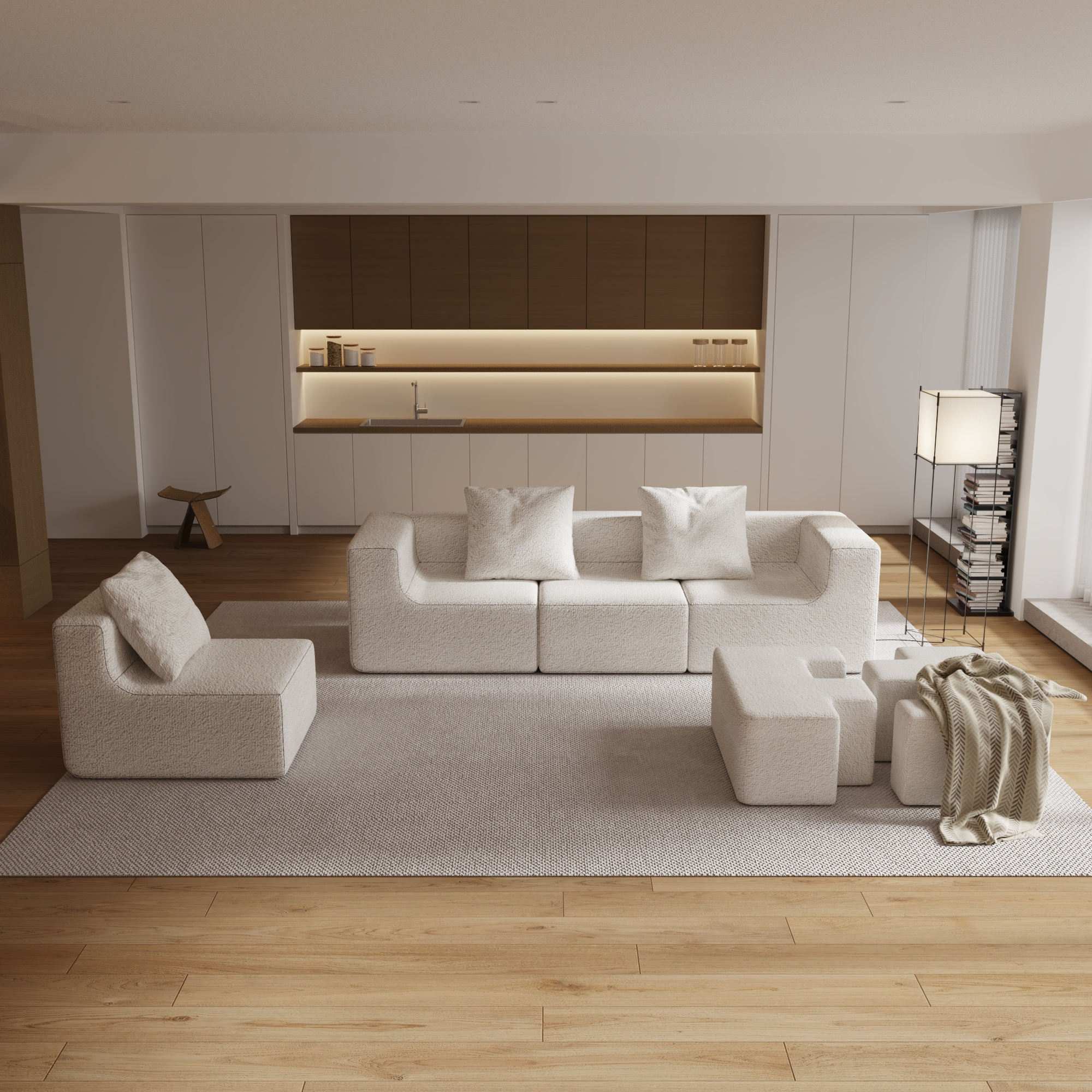 Four Seater Sectional Sofa Living Room Couch Foam Vacuum Pack Sofa Modern Sofa Set Furniture Living Room Compressed Couch - Image 5