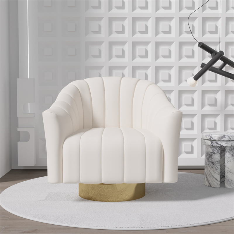 New Design Solid Wood Swivel Arm Chairs Living Room Furniture Luxury Armchair Comfortable Accent Chair