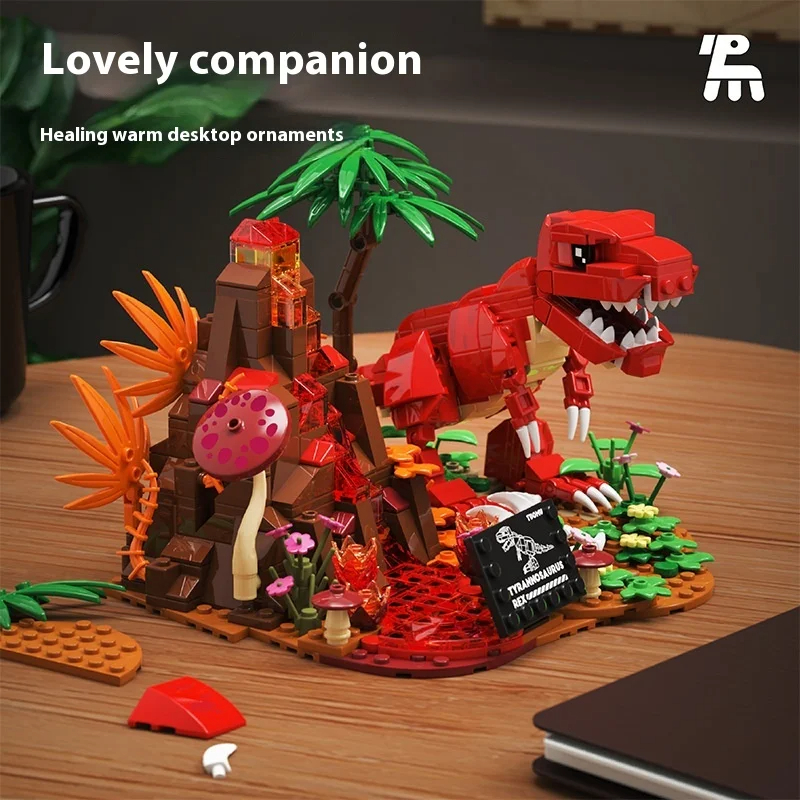 Jurassic Volcano Model Toy Foraging Overlord Dinosaur Scene Assembled Compatible for Lego Building Blocks Made Plastic - Image 3