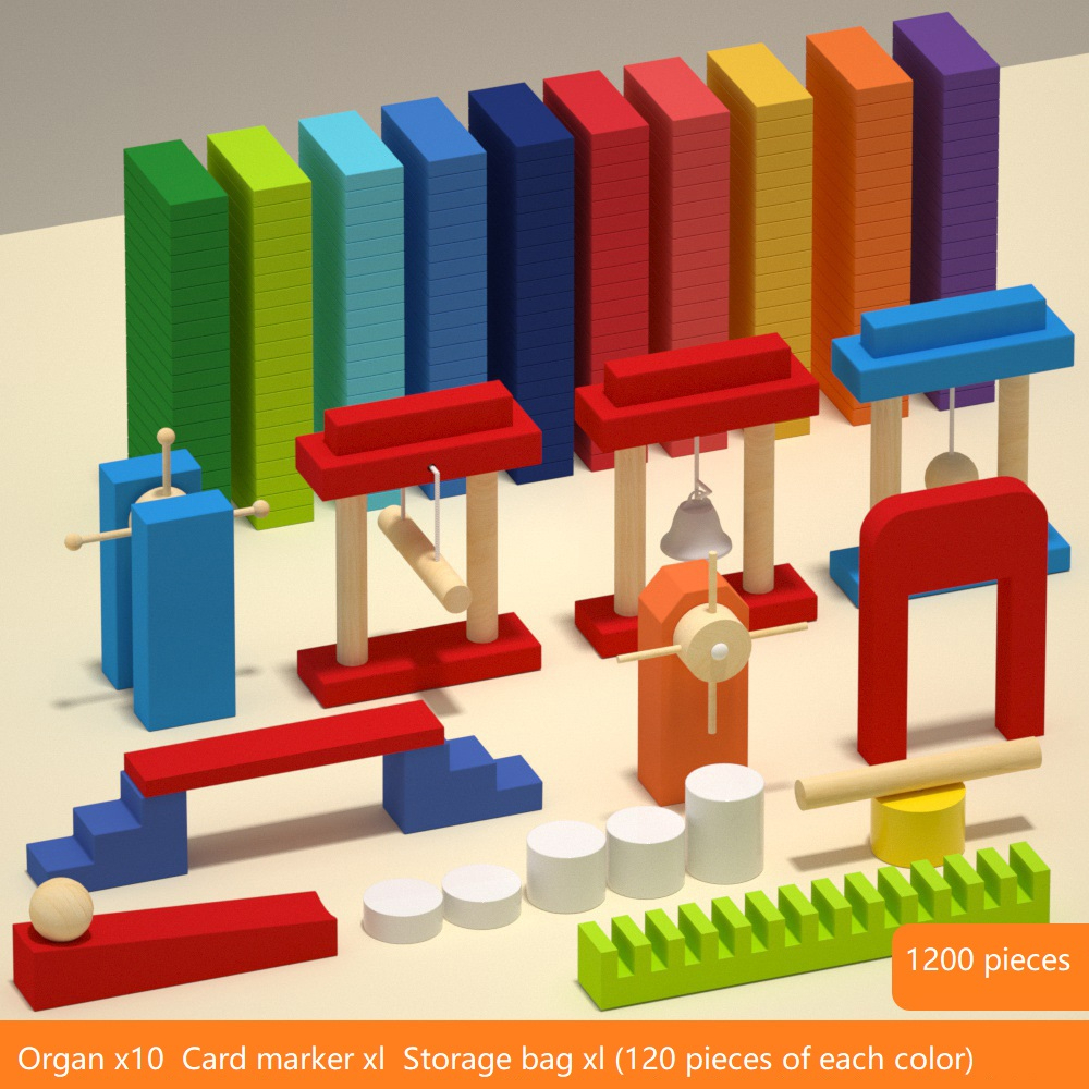 1200 Pieces Unisex Wooden Building Blocks Children's Early Education Hot Sale Toy for Ages 2-4 Years - Image 2