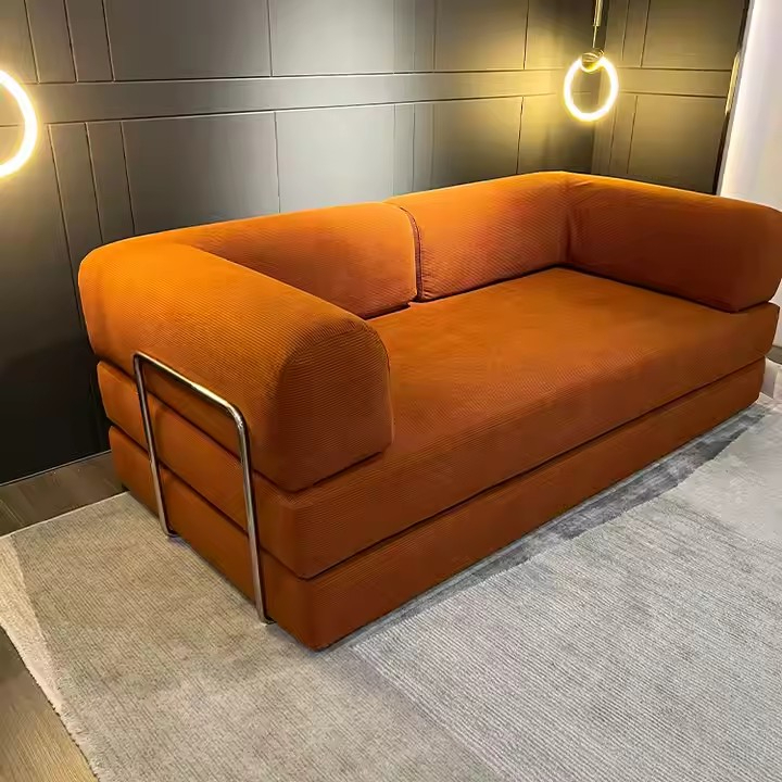 Sponge Couch Compressed Sofa Apartment Sectional Furniture Set Living Room Loft Cum Upholstered Folding Sleeper Bed - Image 3