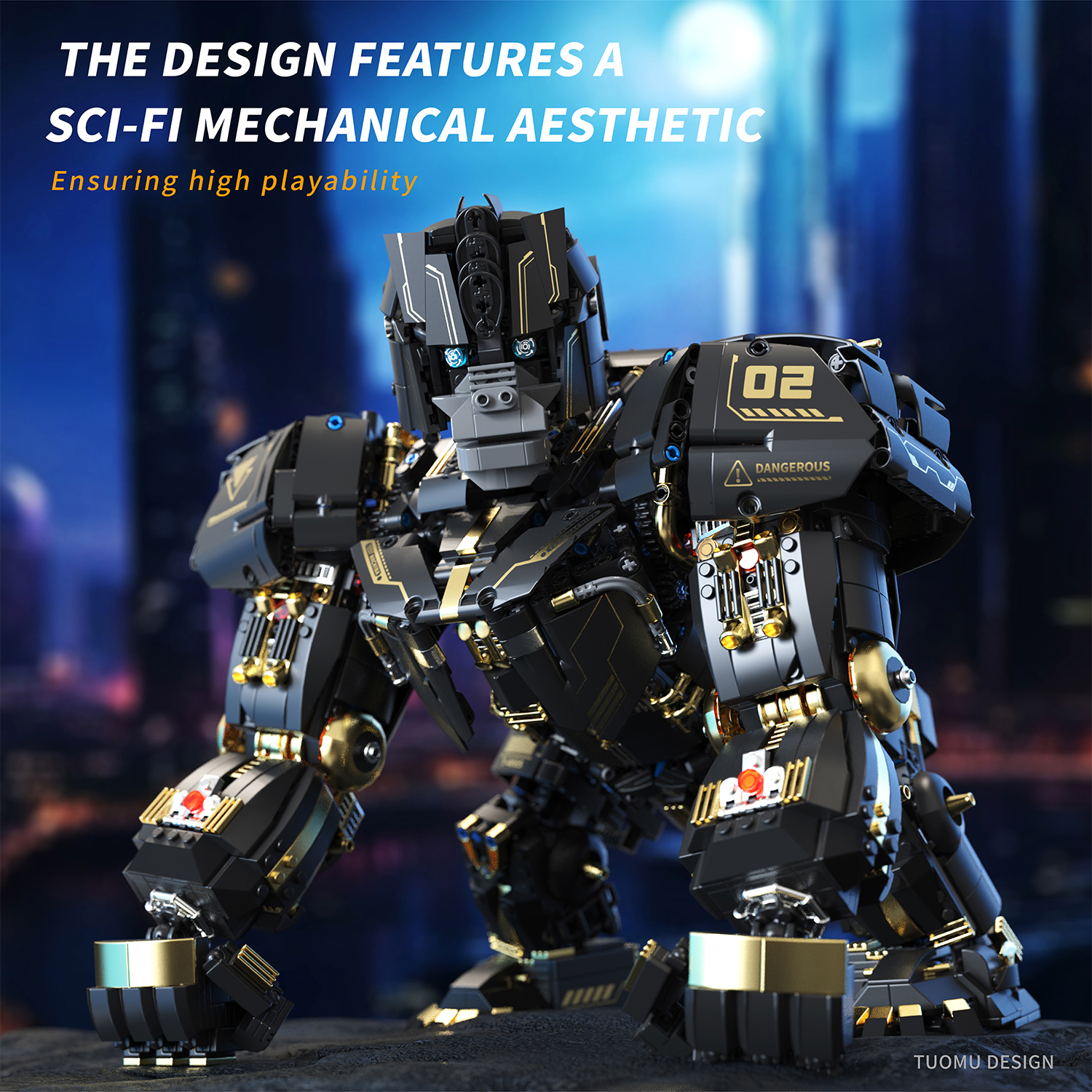Gorillas Bricks Assembling Model Educational Heavy Armor Mechanical Ape Building Blocks for Gift Toy - Image 3