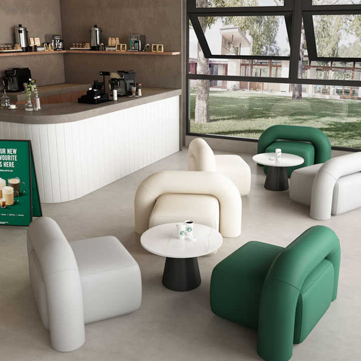 Modern Commercial Furniture Set Sofa Chair for Restaurant Coffee Shop & Book Store Fabric Upholstery Booth Seating