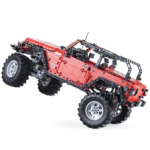 RC Off-Road Red Car Model Building Blocks Remote Control SUV Cars Bricks Set for Kids - Image 3