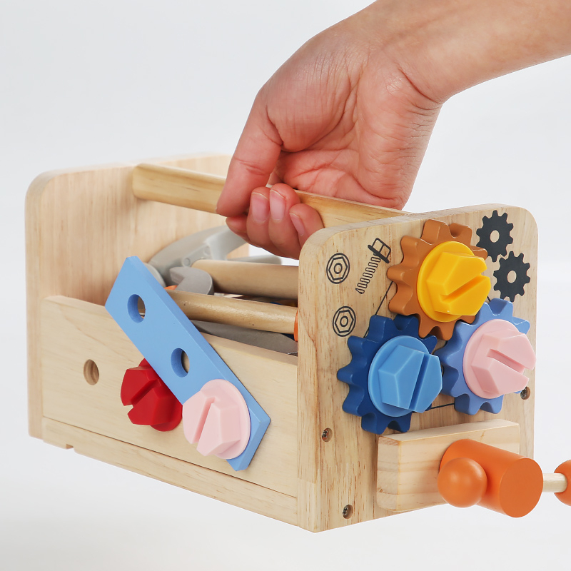 Kids Educational Wooden Tool Box Set Toy Screw Nut Disassembly Assembly Tool Stand Set Toys Kids - Image 3