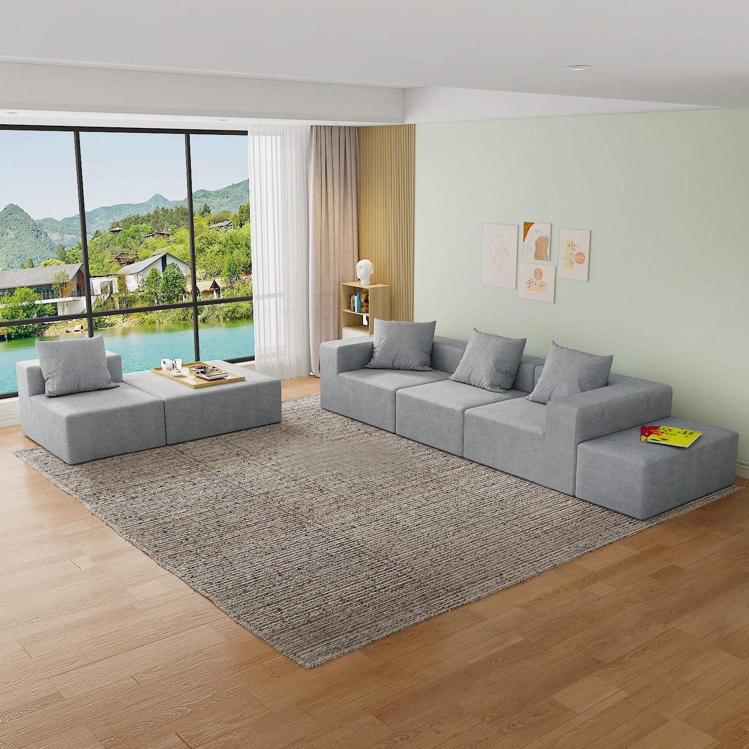 Modern Design Sectional Vacuum Packed Sleeping Sofas Bed Foam Living Room Modular Couch Compression Sofa Set Furniture - Image 3