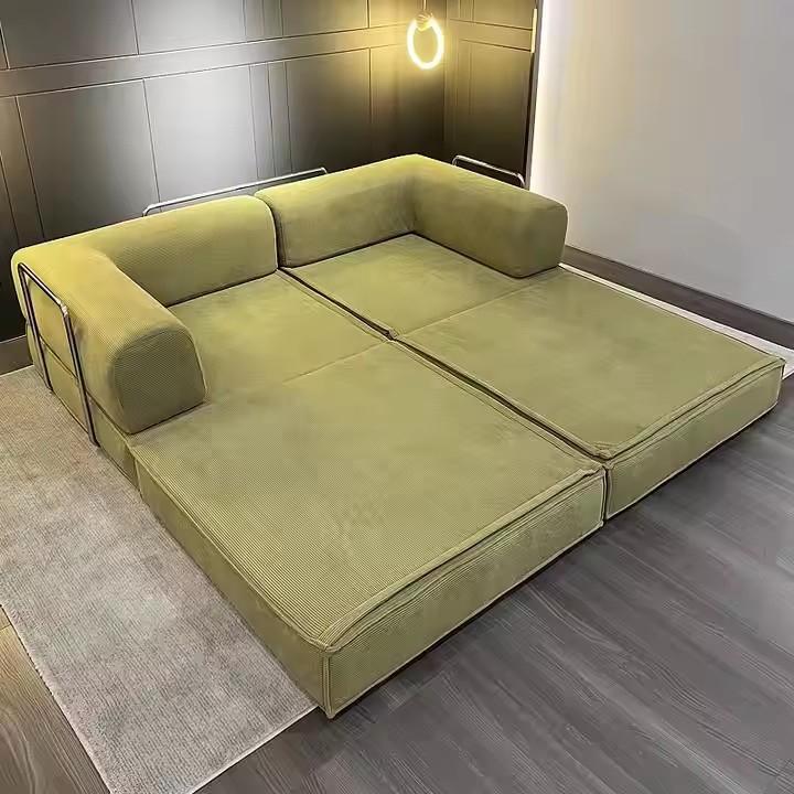 Sponge Couch Compressed Sofa Apartment Sectional Furniture Set Living Room Loft Cum Upholstered Folding Sleeper Bed - Image 4