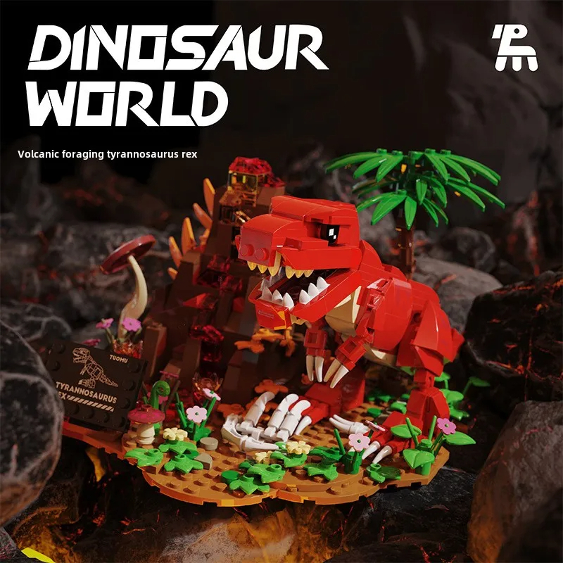 Jurassic Volcano Model Toy Foraging Overlord Dinosaur Scene Assembled Compatible for Lego Building Blocks Made Plastic - Image 6