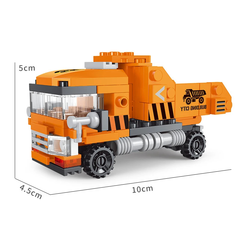 Heavy Dump Truck Engineering Cement Mixer Engine Mini Loader Car Classic Model Building Blocks Sets Bricks Toy City - Image 4