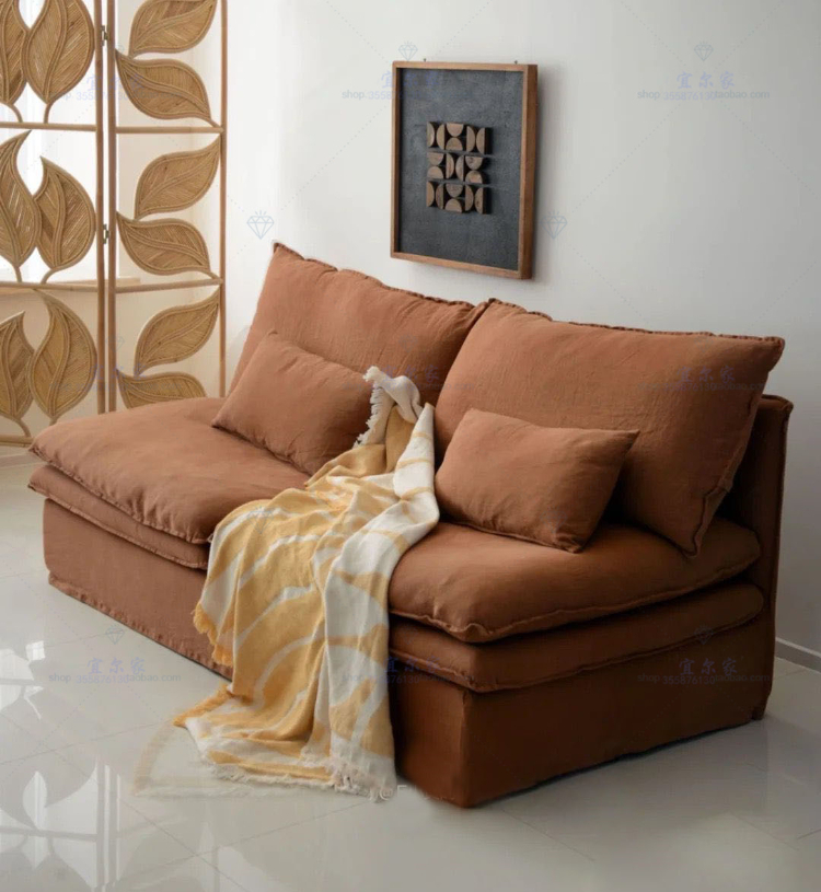 Modern Convertible Sofa Bed with Fabric Upholstery Bean Bag Furniture for Living Room Sets Shredded Foam Filling Material - Image 3