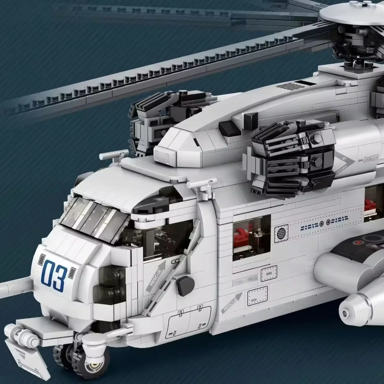 Military CH-53E Super Stallion Scale Helicopter Airplanes Model DIY Assembly Brick Toys Building Block Sets - Image 5