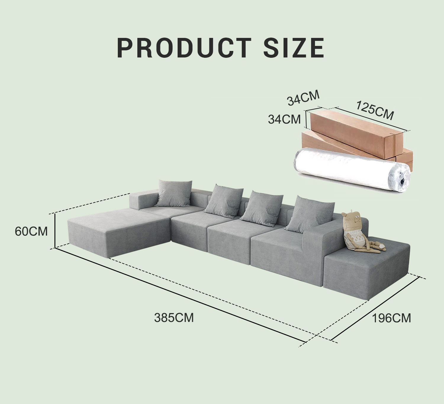 Modern Design Sectional Vacuum Packed Sleeping Sofas Bed Foam Living Room Modular Couch Compression Sofa Set Furniture - Image 4