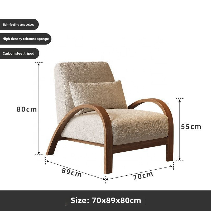 Modern Vintage Single Reclining Sofa Chair Light Luxury High-End Nordic Minimalist Design - Image 5