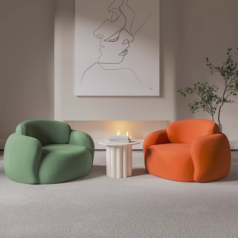 Casual One-Seater Wood Sectional Sofa Chair for Living Room Balcony for Reception Guest Negotiation Lay-Down Versatile Usage - Image 5