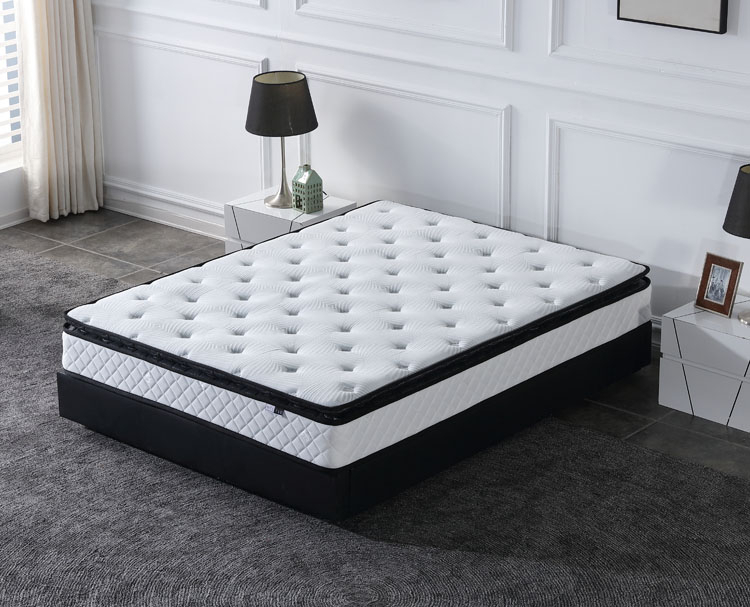 Luxury Double Size Bonnell Spring Mattress Comfort Foam with Roll-Up Pillow Top Design Bedroom Hotel Furniture Use